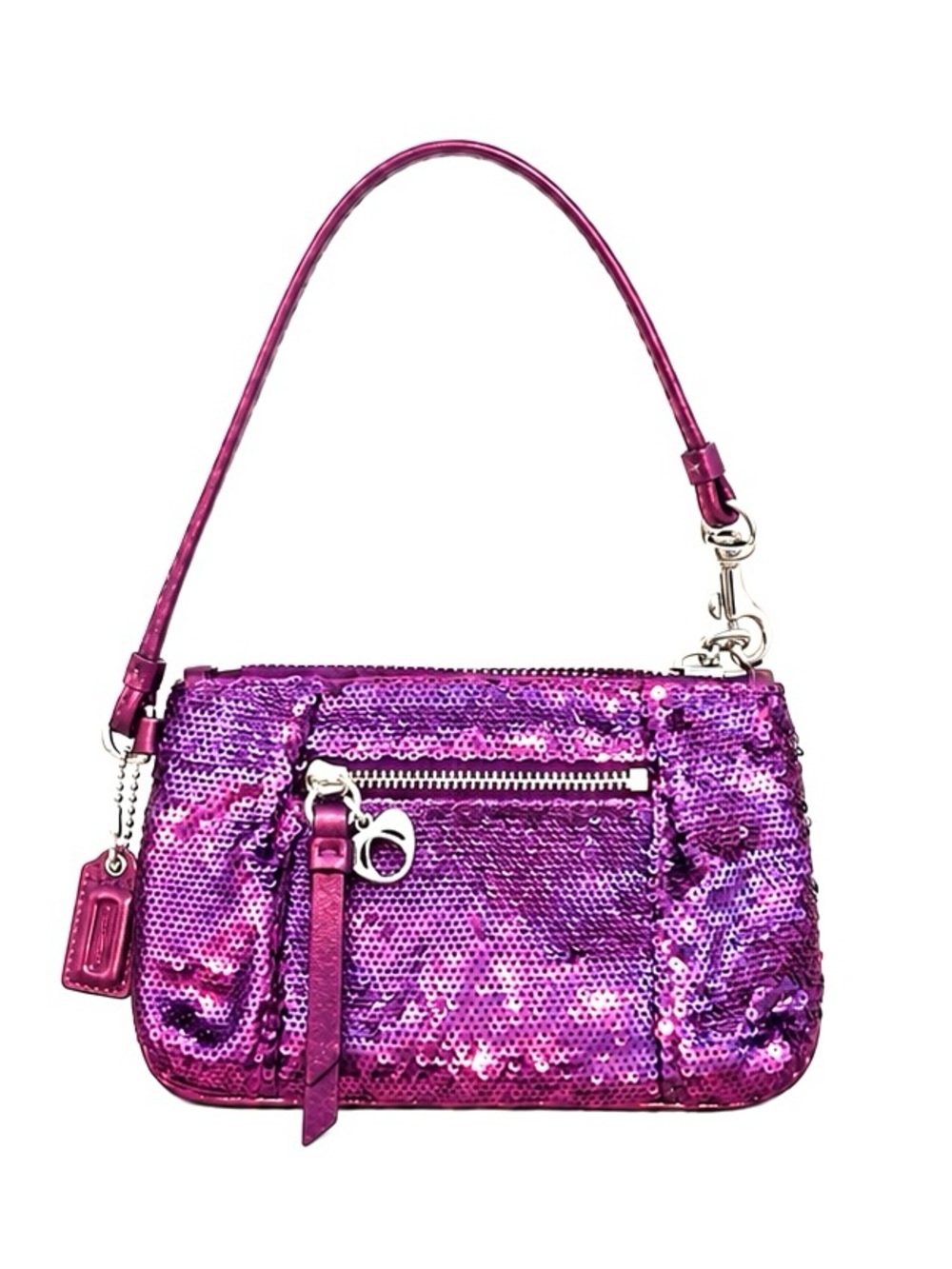COACH Poppy Rare Vintage Purple Sequin Small Wristlet